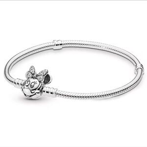 18 inch Minnie Mouse Silver Charm Bracelet